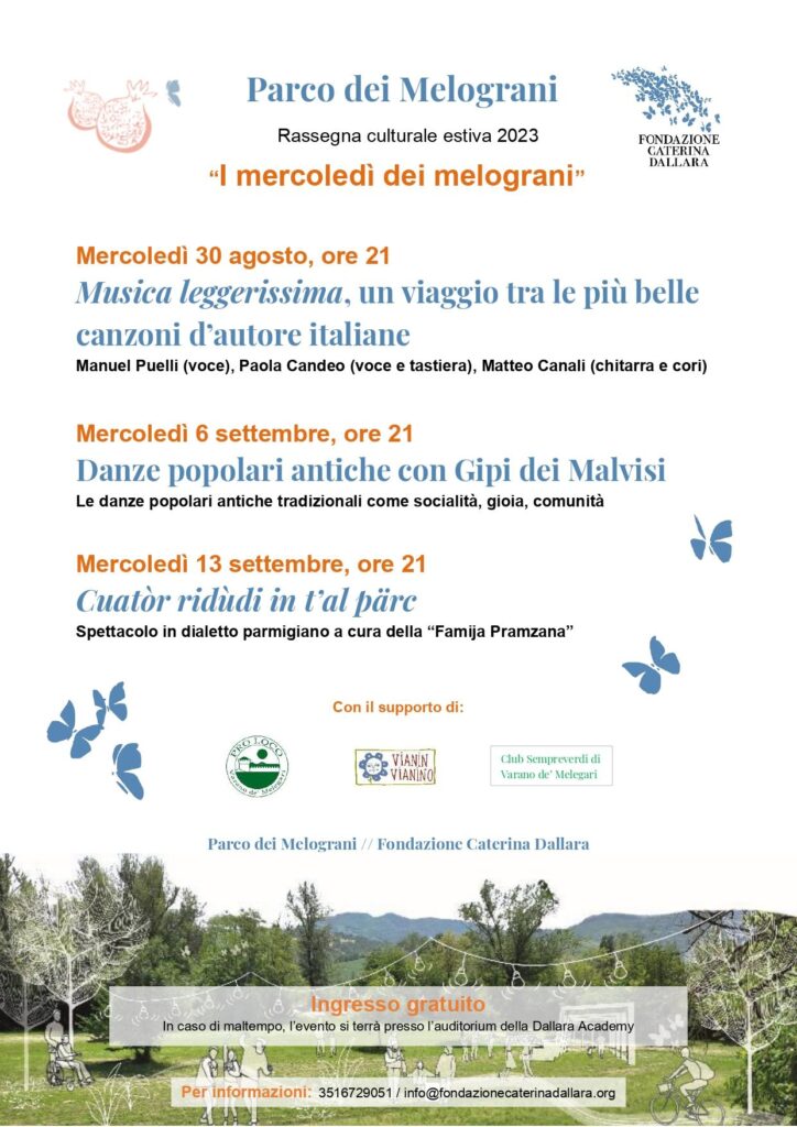 Rassegna culturale estiva “I mercoledì dei melograni”