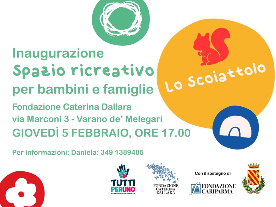 “Lo Scoiattolo”: uno spazio ricreativo per bambini e famiglie nella sede della Fondazione