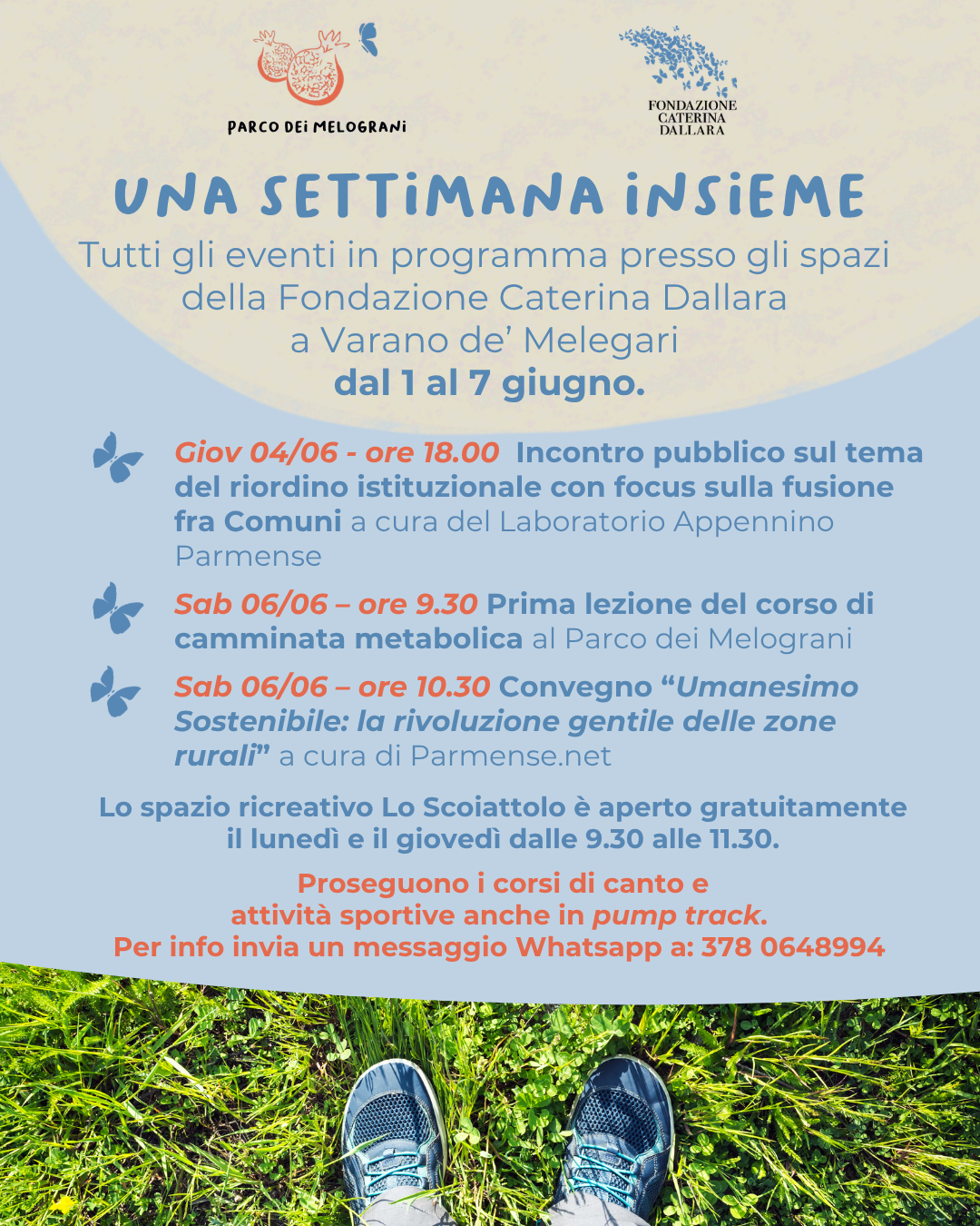Calendario eventi Fondazione Caterina Dallara 1 - 7 giugno