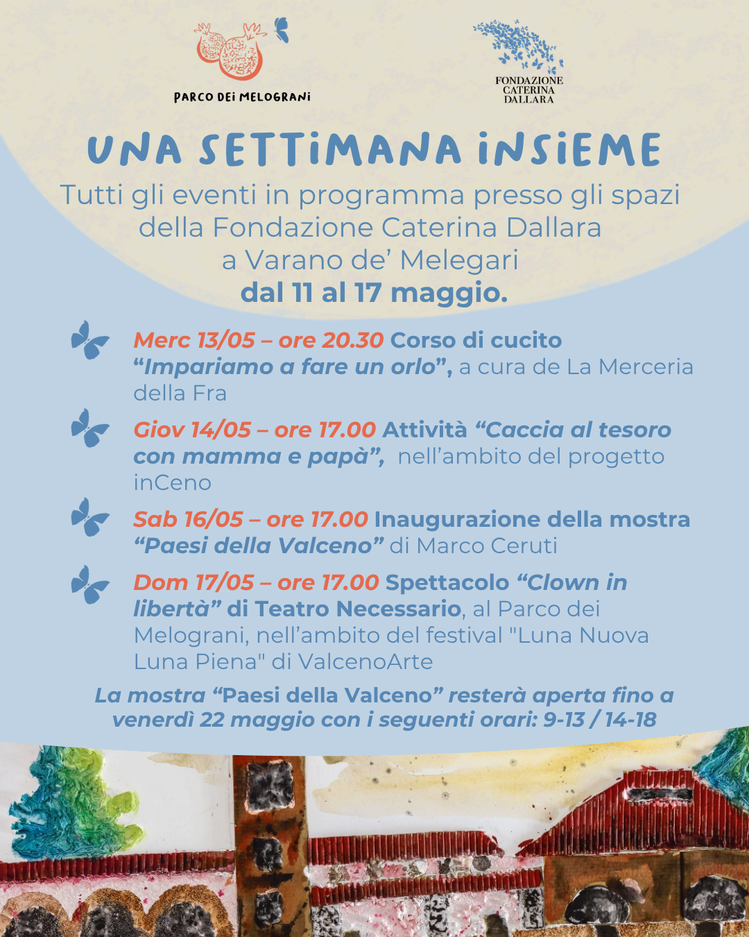 Calendario eventi Fondazione 11-17 maggio