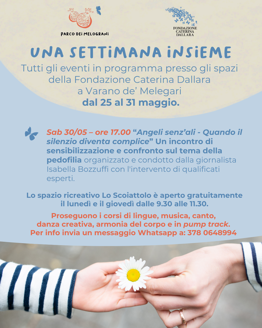 Calendario eventi della settimana in Fondazione Caterina Dallara