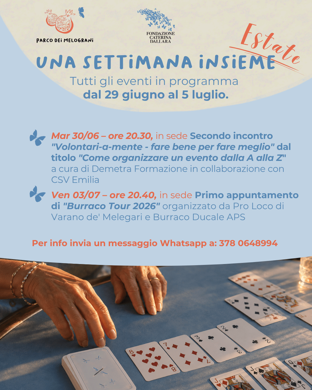 UNA SETTIMANA insieme in Fondazione Caterina Dallara, dal 29 giugno al 5 luglio
