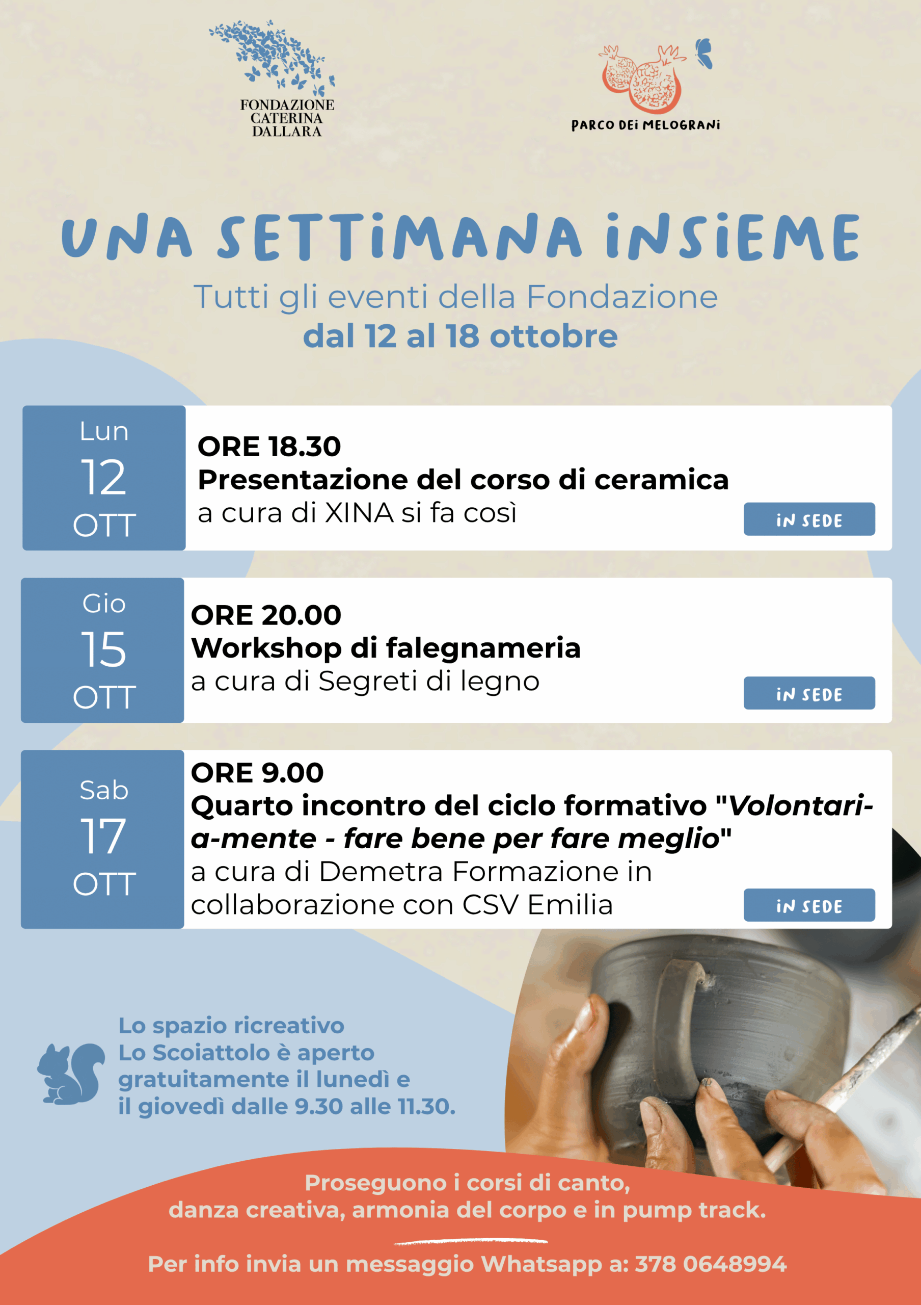 Una settimana insieme 12 - 18 ottobre